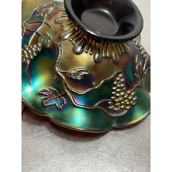 Carnival Glass Bowl Antique Northwood Amethyst Star of David - Picture 6 of 8